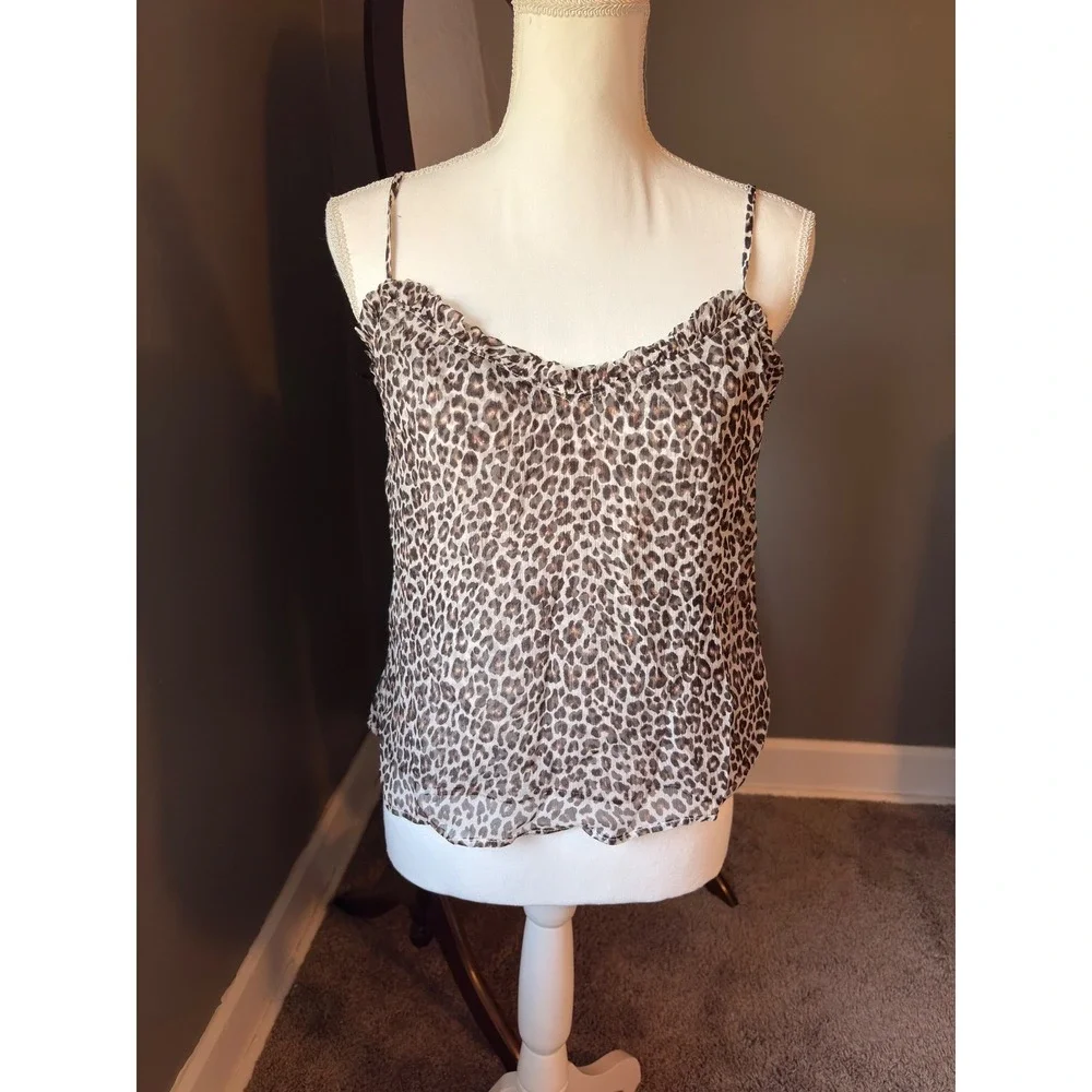 J.Crew Leopard Print Camisole Tank Top 100% Cupro NWT Size Small